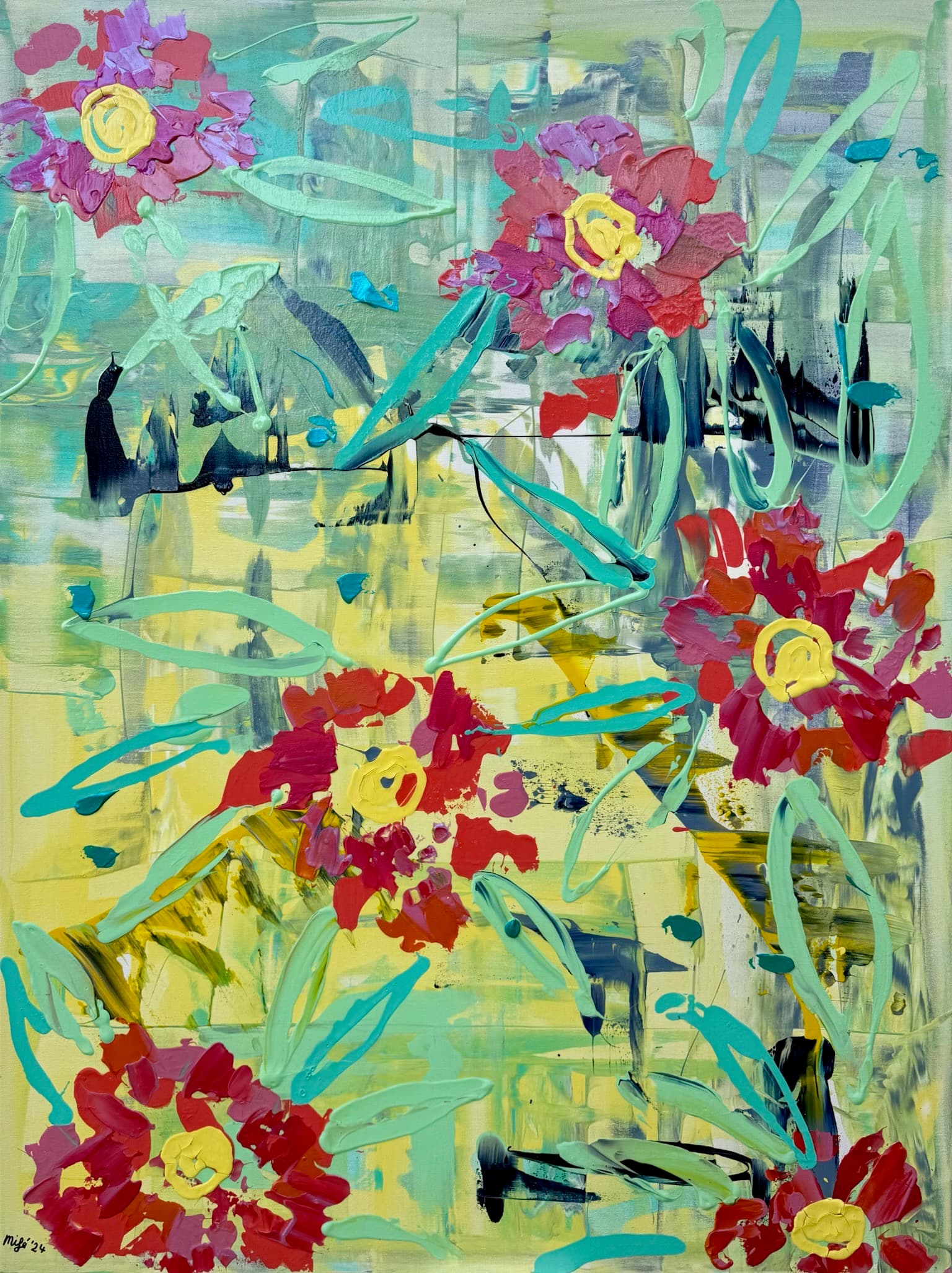 Teal Whispers detail